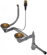 Арматура с клапаном-автоматом для полуторачашевых моек с круглым переливом Омойкири WK-1.5-CL-R-A AB фото в Казани и Татарстане Арматура с клапаном-автоматом для полуторачашевых моек с круглым переливом Omoikiri WK-1.5-CL-R-A AB фото в Казани и Татарстане