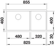 Мойка BLANCO SUBLINE 480/320-U Silgranit темная скала фото 3 в Казани и Татарстане