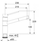 Смеситель Franke Landy 350 выдвижной шланг хром/сахара фото 2 в Казани и Татарстане