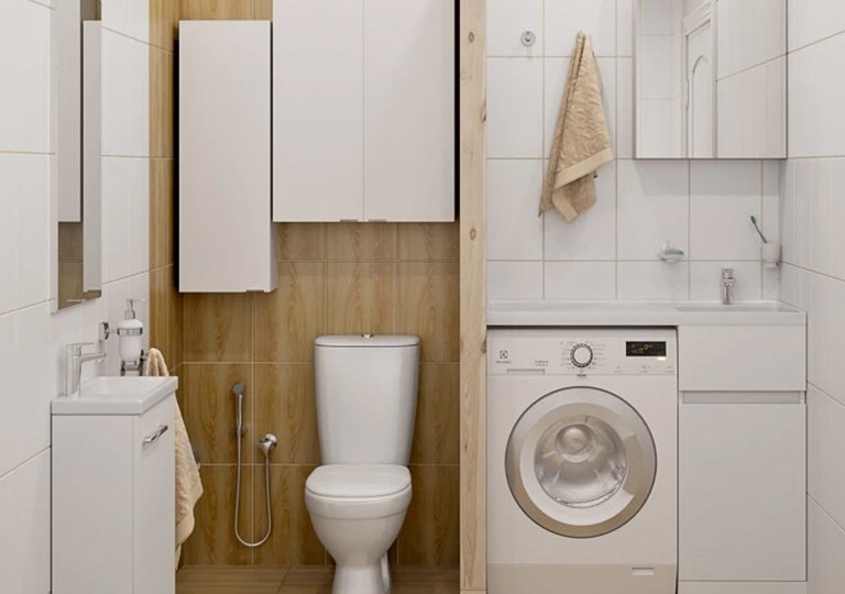 Встраиваемая стиральная машина в ванной